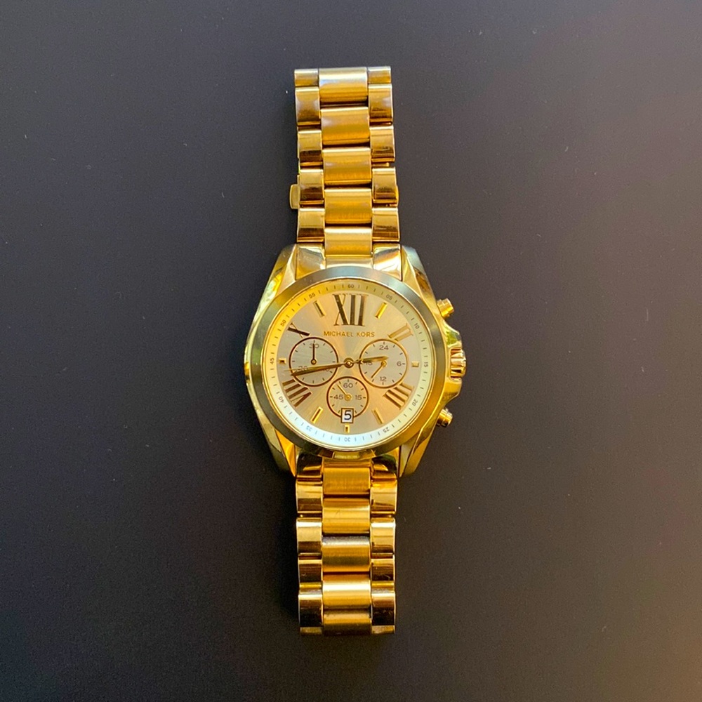 Michael Kors yellow gold chronograph watch